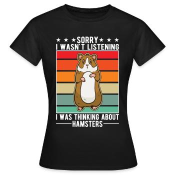 Hamster Hamster Roue Golden Hamster Hamster - T-shirt Femme - noir - Devant - AI Model Female 172 dark (172cm)