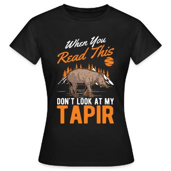 Tapir Tapir des plaines Tapirdae Tapir - T-shirt Femme - noir - Devant - AI Model Female 172 dark (172cm)