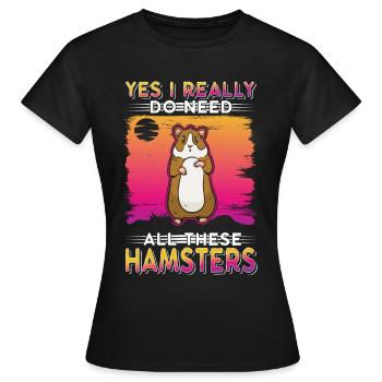 Hamster Hamster Roue Golden Hamster Hamster - T-shirt Femme - noir - Devant - AI Model Female 172 dark (172cm)