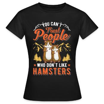 Hamster Hamster Roue Golden Hamster Hamster - T-shirt Femme - noir - Devant - AI Model Female 172 dark (172cm)
