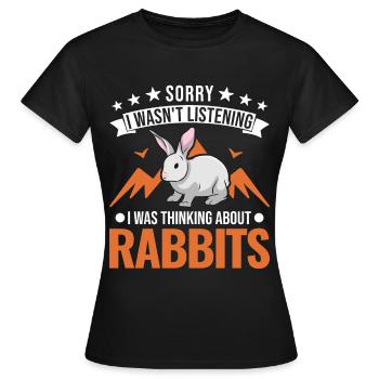 Rabbit Rabbit Rabbit Rabbit - Women's T-Shirt - black - Front - AI Model Female 172 dark (172cm)