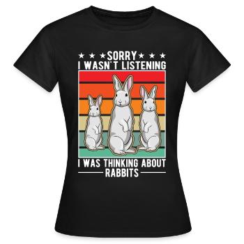 Rabbit Rabbit Rabbit Rabbit - Women's T-Shirt - black - Front - AI Model Female 172 dark (172cm)