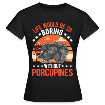 Porc-épic Cadeau Porc-épic - T-shirt Femme - noir - Devant - AI Model Female 172 dark (172cm)