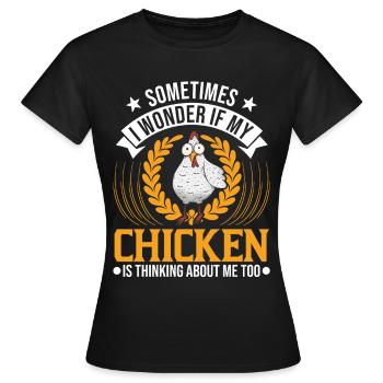 Poulets Élevage de poulets Éleveur de poulet - T-shirt Femme - noir - Devant - AI Model Female 172 dark (172cm)