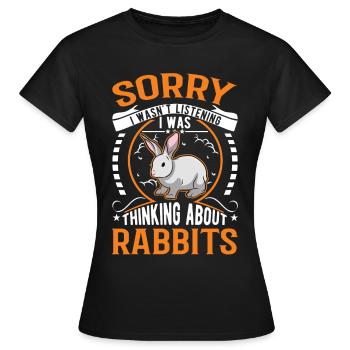 Rabbit Rabbit Rabbit Rabbit - Women's T-Shirt - black - Front - AI Model Female 172 dark (172cm)