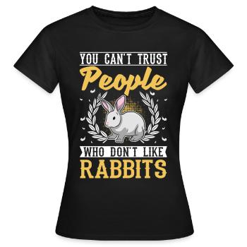 Rabbit Rabbit Rabbit - Women's T-Shirt - black - Front - AI Model Female 172 dark (172cm)