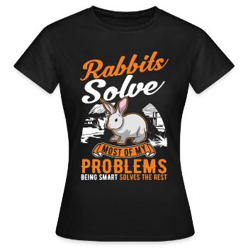 Rabbit Rabbit Rabbit - Women's T-Shirt - black - Front - AI Model Female 172 dark (172cm)