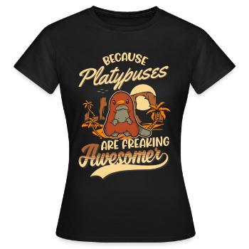 Ornithorynque Cadeau Ornithorynque - T-shirt Femme - noir - Devant - AI Model Female 172 dark (172cm)