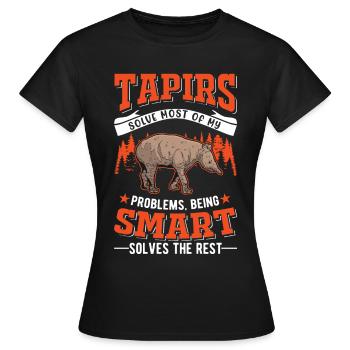 Tapir Tapir des plaines Tapirdae Tapir - T-shirt Femme - noir - Devant - AI Model Female 172 dark (172cm)