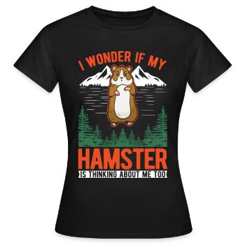 Hamster Hamster Roue Golden Hamster Hamster - T-shirt Femme - noir - Devant - AI Model Female 172 dark (172cm)