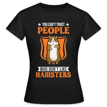 Hamster Hamster Roue Golden Hamster Hamster - T-shirt Femme - noir - Devant - AI Model Female 172 dark (172cm)