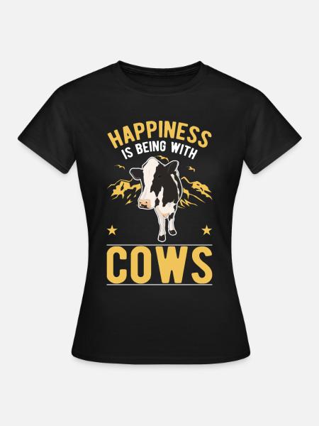 Kuh Glück Landwirt Rinderzüchter Kühe - Dame-T-shirt - sort