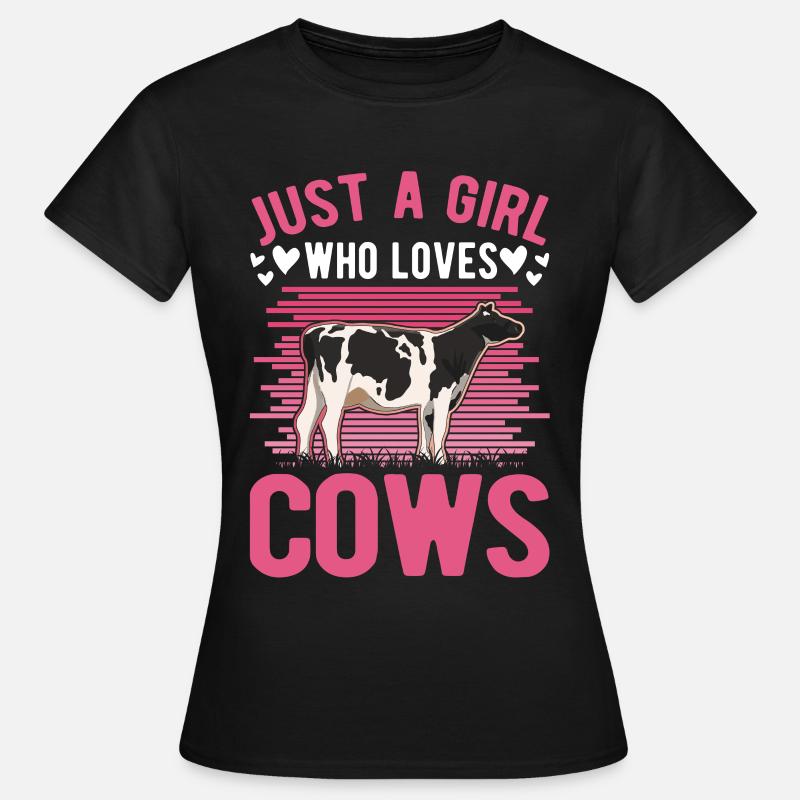 Ko Piger Kvæg Køer Kvægavlere - T-shirt dam - svart