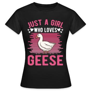 Oies Filles Éleveuse d’oies Oie Oie - T-shirt Femme - noir - Devant - AI Model Female 172 dark (172cm)