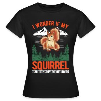 Écureuil Cadeau Écureuil Gris - T-shirt Femme - noir - Devant - AI Model Female 172 dark (172cm)