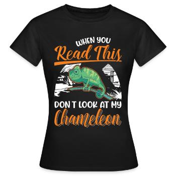 Caméléon Cadeau Caméléon - T-shirt Femme - noir - Devant - AI Model Female 172 dark (172cm)