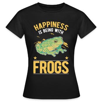Frog Luck Tree Frog - Women's T-Shirt - black - Front - AI Model Female 172 dark (172cm)