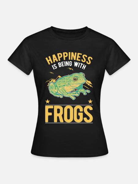 Frosch Glück Laubfrosch - Frauen T-Shirt - Schwarz