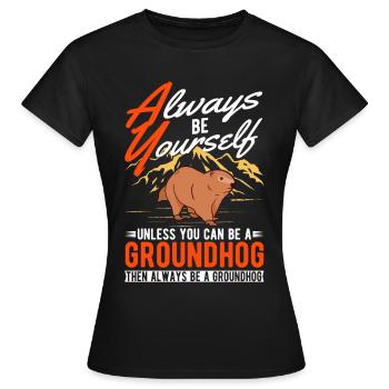 Marmotte Marmotte Marmotte de la forêt Marmotte - T-shirt Femme - noir - Devant - AI Model Female 172 dark (172cm)