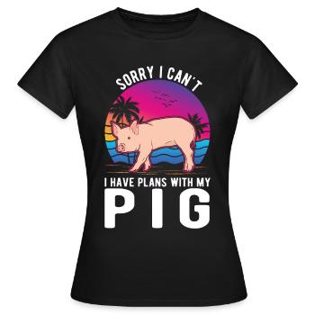 Porcs Éleveur Porcs - T-shirt Femme - noir - Devant - AI Model Female 172 dark (172cm)