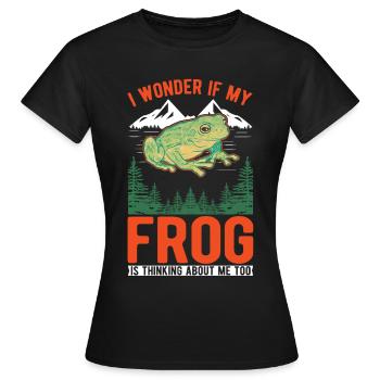 Grenouille cadeau Rainette - T-shirt Femme - noir - Devant - AI Model Female 172 dark (172cm)