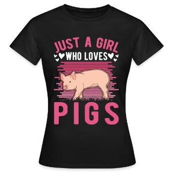 Pig Girls Pig Farmer - Women's T-Shirt - black - Front - AI Model Female 172 dark (172cm)