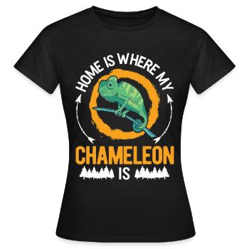 Caméléon Accueil Caméléon - T-shirt Femme - noir - Devant - AI Model Female 172 dark (172cm)