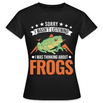 Grenouille cadeau Rainette - T-shirt Femme - noir - Devant - AI Model Female 172 dark (172cm)