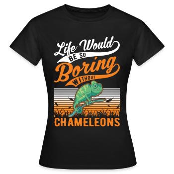 Caméléon Cadeau Caméléon - T-shirt Femme - noir - Devant - AI Model Female 172 dark (172cm)