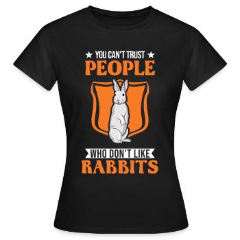 Rabbit Rabbit Rabbit - Women's T-Shirt - black - Front - AI Model Female 172 dark (172cm)