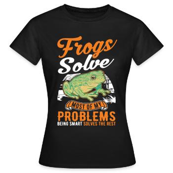 Grenouille cadeau Rainette - T-shirt Femme - noir - Devant - AI Model Female 172 dark (172cm)