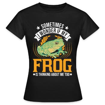 Grenouille cadeau Rainette - T-shirt Femme - noir - Devant - AI Model Female 172 dark (172cm)