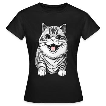 House tiger cat for cat lovers - Women's T-Shirt - black - Front - AI Model Female 172 dark (172cm)