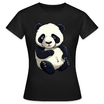 Cuddly Panda Bear - Women's T-Shirt - black - Front - AI Model Female 172 dark (172cm)