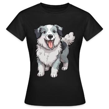 Treuer Begleiter Hund - Frauen T-Shirt - Schwarz - Vorne - AI Model Female 172 dark (172cm)