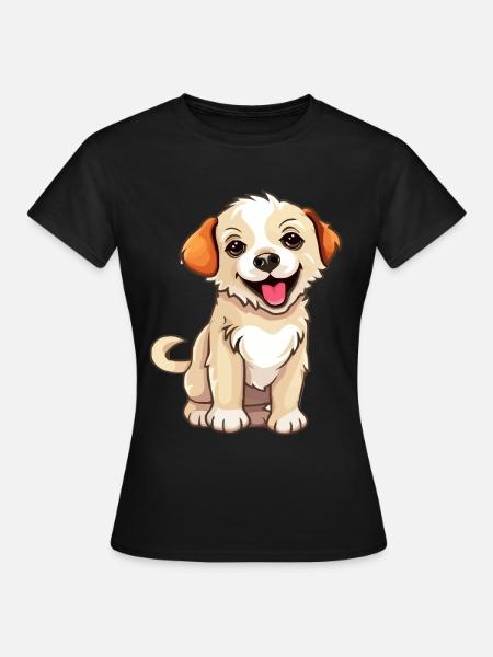 Süßes Hündchen - Frauen T-Shirt - Schwarz