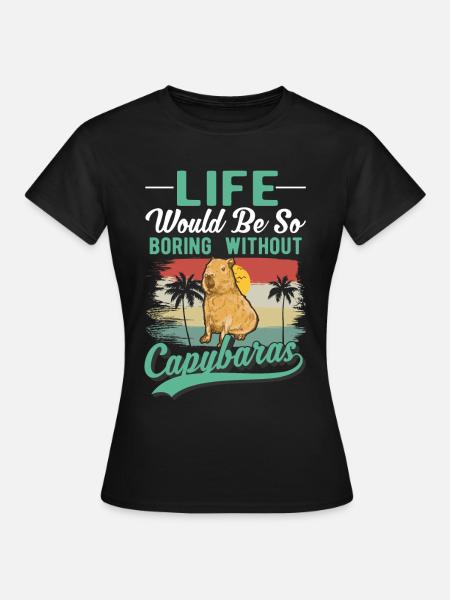 Capybara Geschenk Capibara Wasserschwein - Frauen T-Shirt - Schwarz