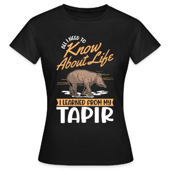 Tapir Tapir des plaines Tapirdae Tapir - T-shirt Femme - noir - Devant - AI Model Female 172 dark (172cm)