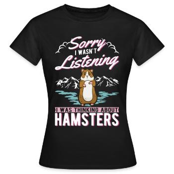 Hamster Hamster Roue Golden Hamster Hamster - T-shirt Femme - noir - Devant - AI Model Female 172 dark (172cm)