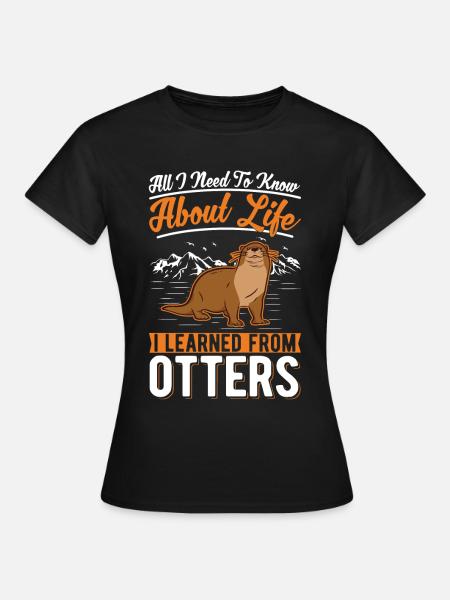 Otter Fischotter Seeotter - Frauen T-Shirt - Schwarz
