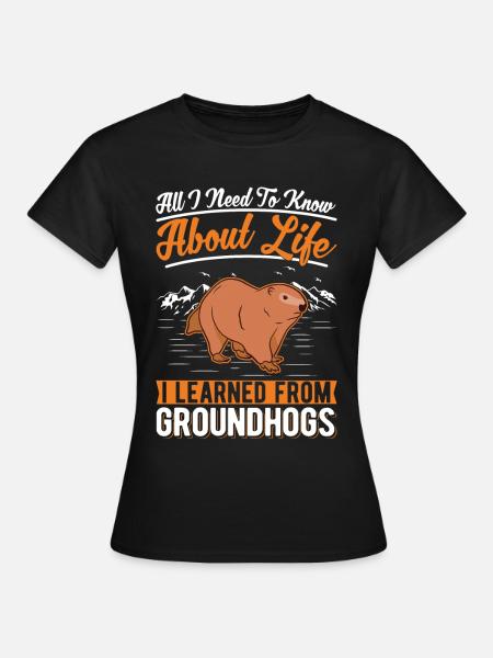 Murmeltier Groundhog Waldmurmeltier - Frauen T-Shirt - Schwarz