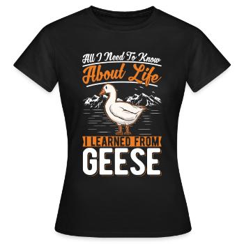 Oies Oies Oie reproductrice d’oies - T-shirt Femme - noir - Devant - AI Model Female 172 dark (172cm)