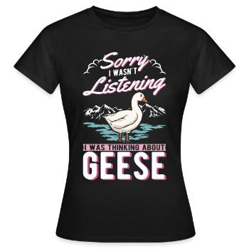 Oies Cadeau Oie Éleveur Oie Oie - T-shirt Femme - noir - Devant - AI Model Female 172 dark (172cm)