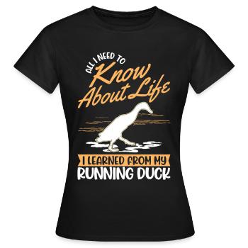 Canard courant indien Canard courant - T-shirt Femme - noir - Devant - AI Model Female 172 dark (172cm)