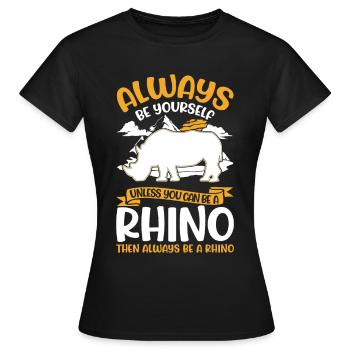 Rhinocéros Rhinocéros Rhinocéros - T-shirt Femme - noir - Devant - AI Model Female 172 dark (172cm)