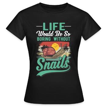 Schnecke Geschenk Weinbergschnecke - Frauen T-Shirt - Schwarz - Vorne - AI Model Female 172 dark (172cm)
