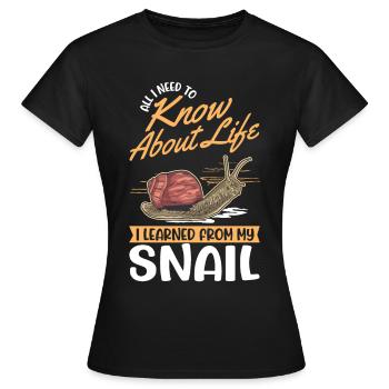 Schnecke Geschenk Weinbergschnecke - Frauen T-Shirt - Schwarz - Vorne - AI Model Female 172 dark (172cm)