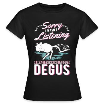 Degu Cadeau Arbuste Rat Forest Degu - T-shirt Femme - noir - Devant - AI Model Female 172 dark (172cm)