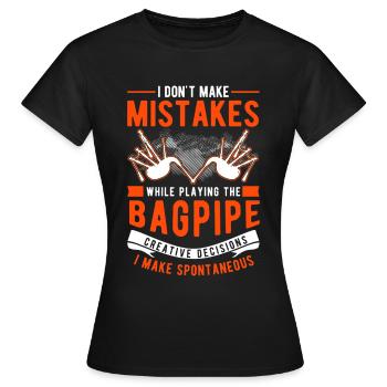 Dudelsack Kreative Entscheidungen - Frauen T-Shirt - Schwarz - Vorne - AI Model Female 172 dark (172cm)