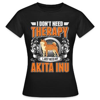 Akita Inu Therapie - Frauen T-Shirt - Schwarz - Vorne - AI Model Female 172 dark (172cm)